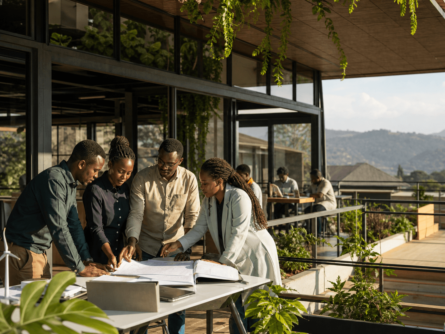 Rwandan professionals shaping a development project